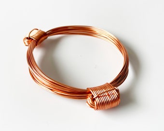 African Elephant Knot Bracelet - 2 Knot COPPER Color Metal V1 made in Zimbabwe ships from USA.