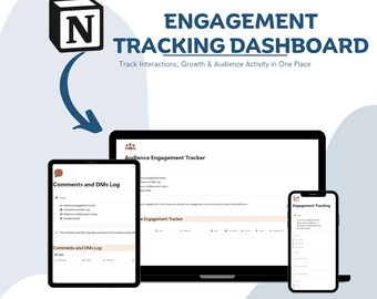 Engagement Tracking Notion Template Social Media Analytics Dashboard  Audience Interaction Tracker Growth & Performance Planner