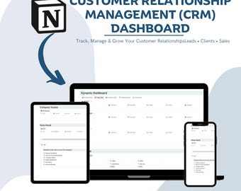 Notion CRM Dashboard: Client, Lead, Sales Tracker (Digital Download)