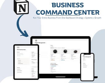 Entrepreneur Business Command Center Notion Template Dashboard  Project & Sales Tracker  All-in-One Business Planner