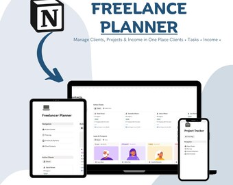 Freelance Planner Notion Template  Client & Project Dashboard Invoice Tracker  Business Organizer  Freelancer Workflow System