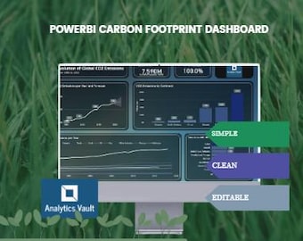 Carbon Footprint PowerBI Dashboard, KPIs For Small or Large Businesses, Global CO2 Emissions Tracker