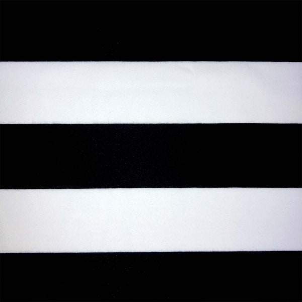 Black and White wide yarn dyed stripe