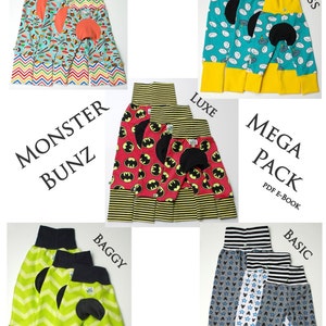 Monster Bunz Mega Pack ~ pdf sewing pattern e-Book ~ 5 Styles ~ Instant Download