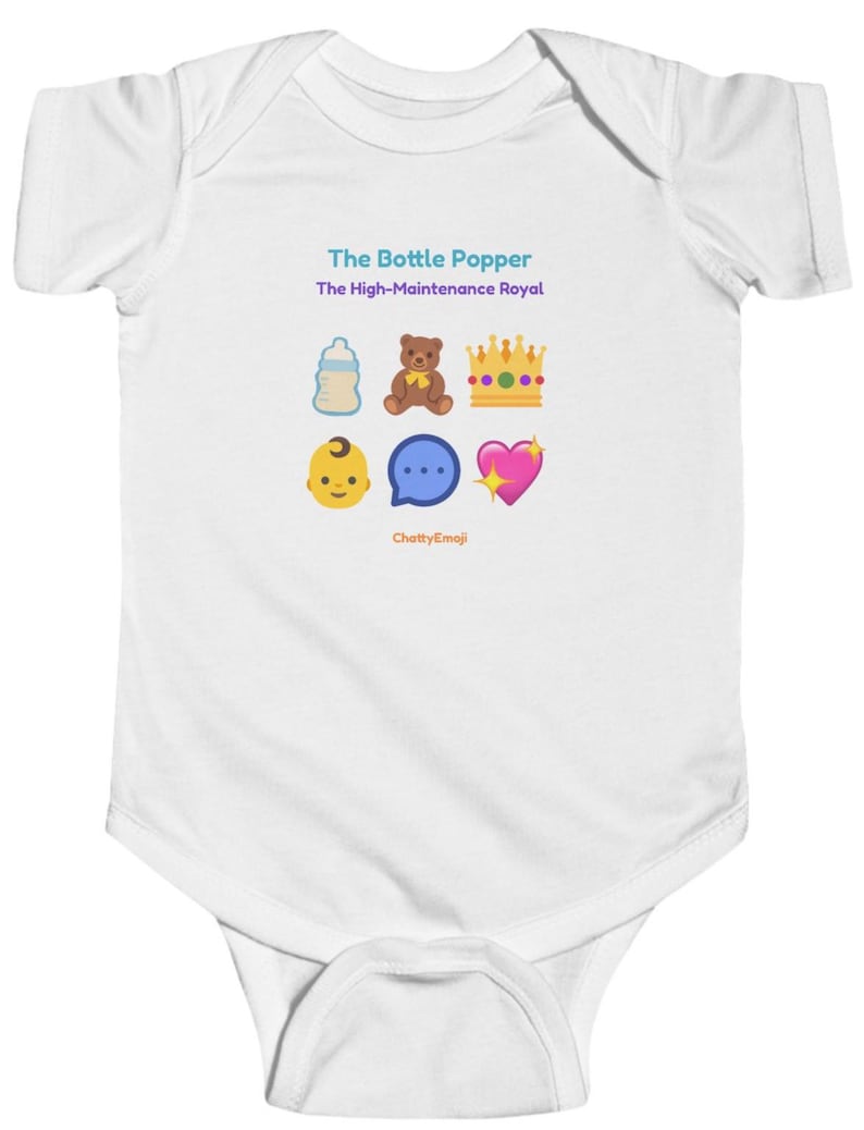 Baby Bodysuit with Playful Emoji Message - The Bottle Popper Bild 1
