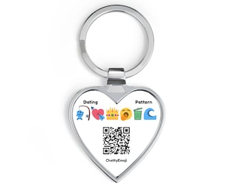 Heart Keychain  with Emoji Dating Pattern - Catch & Release