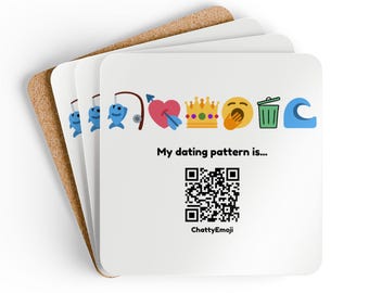 Juego de posavasos de corcho con estampado de emojis para citas - Atrapa y suelta