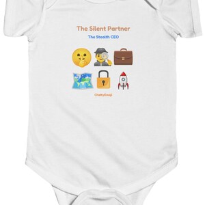 Baby Bodysuit with Playful Emoji Message - The Silent Partner immagine 1