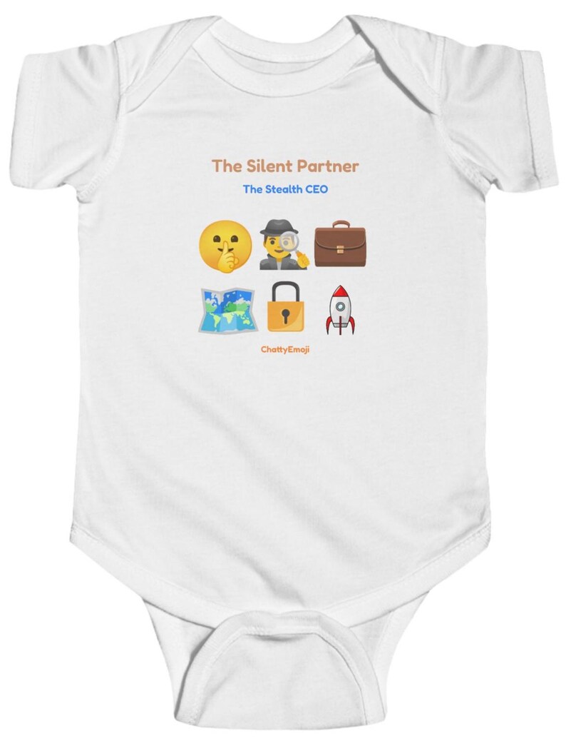 Baby Bodysuit with Playful Emoji Message - The Silent Partner immagine 1