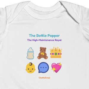 Baby Bodysuit with Playful Emoji Message - The Bottle Popper Bild 3
