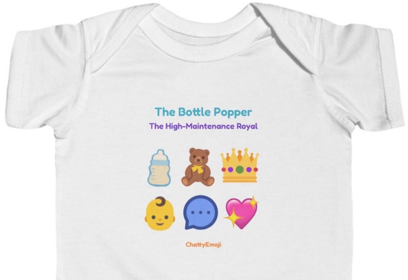 Baby Bodysuit with Playful Emoji Message - The Bottle Popper Bild 3