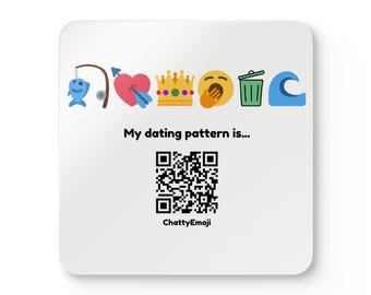 Corkwood Coaster Set of 4 with Emoji Dating/Breakup Pattern