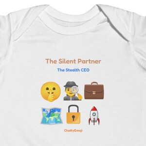 Baby Bodysuit with Playful Emoji Message - The Silent Partner immagine 3