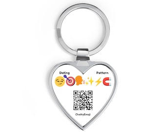 Herz Schlüsselanhänger mit Emoji Dating Muster - der ""Ritz""-Formel."