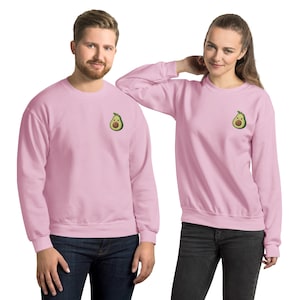 Unisex Crewneck Sweatshirt with Embroidered Avocado Graphic – Warm & Soft Pullover