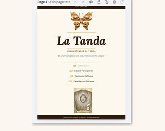 Tanda Tracker Español Canva Printable | Administrador Cundina Vaca Pandero | Rotating Savings Group Template | Descarga Inmediata