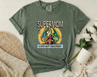 Maglietta grafica Supermamma Drago / Maglietta Retro Gamer Mama (Comfort Colors)