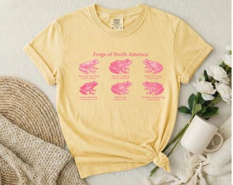 Maglietta con rane del Nord America / Maglietta con illustrazione di una guida sul campo vintage / Abbigliamento cottagecore con rane