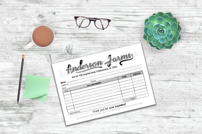 Custom Designed 2-Part Carbonless Order Form in quarter size 4.25 x 5.5 printed in Booklet Form Use Logo for Personalized Receipt Book image 5