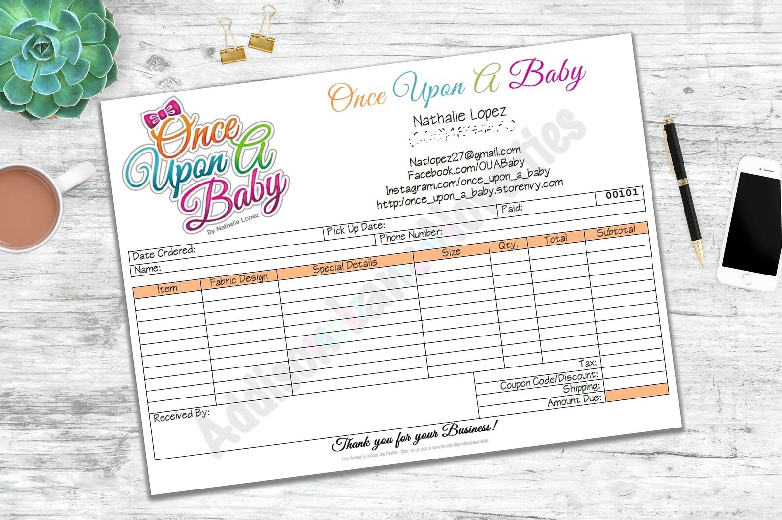 Custom Designed 2part Carbonless Order Forms in Full Size Etsy
