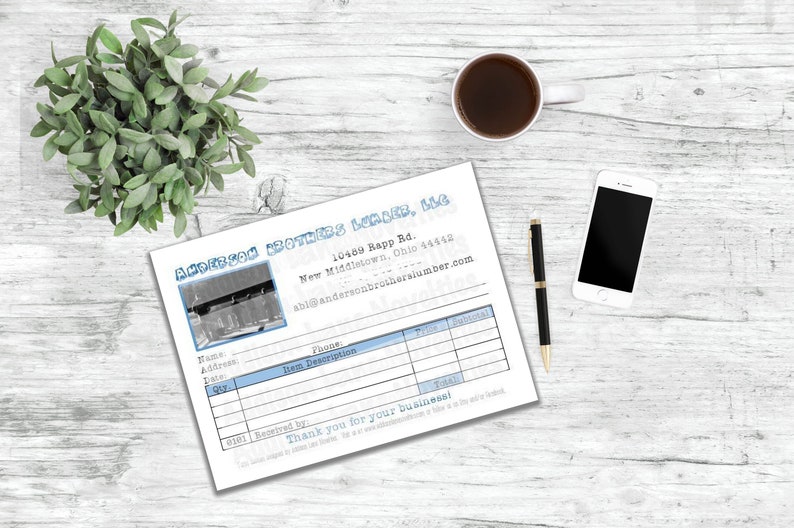 Custom Designed 2-Part Carbonless Order Form in quarter size 4.25 x 5.5 printed in Booklet Form Use Logo for Personalized Receipt Book image 3