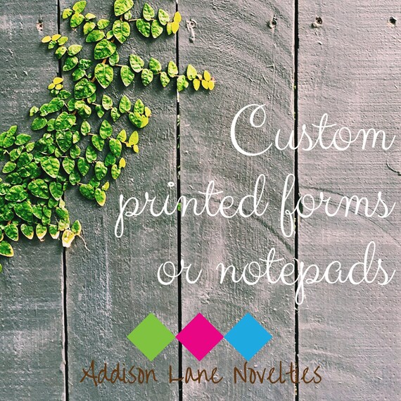Custom Printed Notepads Custom Printed Forms Custom | Etsy