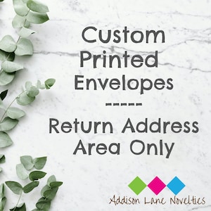 Custom Printed Return Address Envelopes for size 10 business envelopes for stationary or business use envelopes using your logo and/or name.