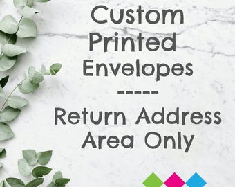 Enveloppes d'adresse imprimées personnalisées pour des enveloppes professionnelles de taille 10 pour la papeterie ou des enveloppes à usage professionnel portant votre logo et/ou votre nom.