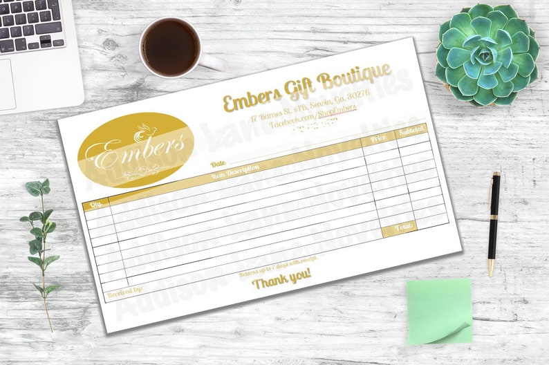 Custom Designed 2-Part Carbonless Order Forms in our Half Size 8.5 x 5.5 Printed in Booklet Form Use Logo for Business Receipt Book image 9