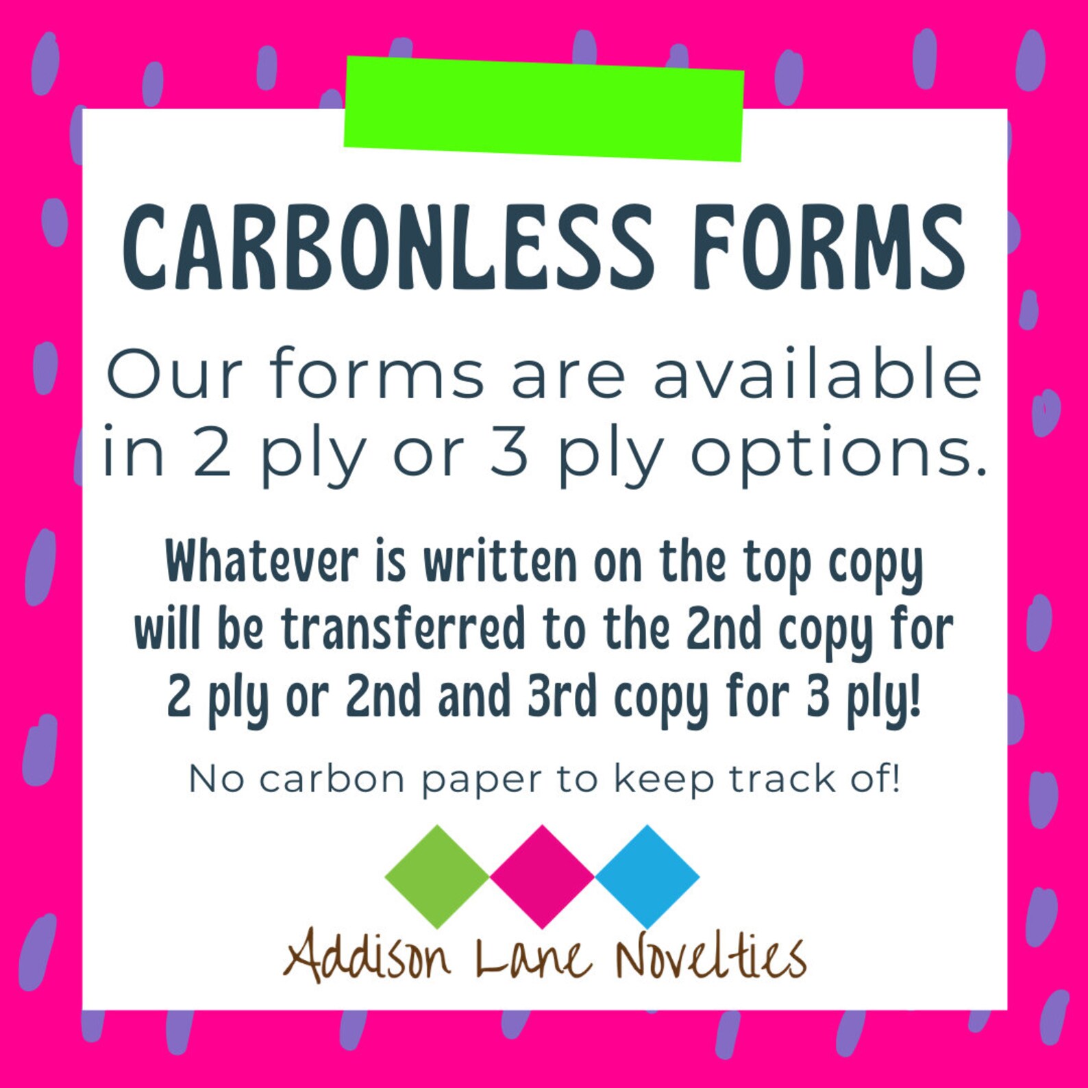 Custom Designed 2part Carbonless Order Forms in Full Size Etsy