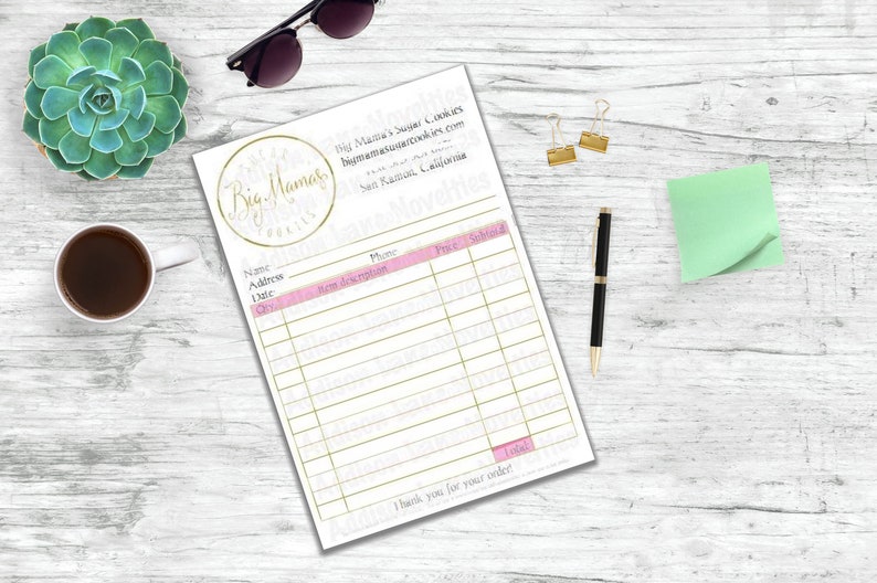 Custom Designed 2-Part Carbonless Order Forms in our Half Size 8.5 x 5.5 Printed in Booklet Form Use Logo for Business Receipt Book image 5