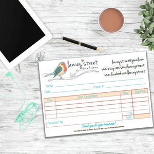 Custom Designed 2-Part Carbonless Order Form in quarter size 4.25 x 5.5 printed in Booklet Form Use Logo for Personalized Receipt Book image 10