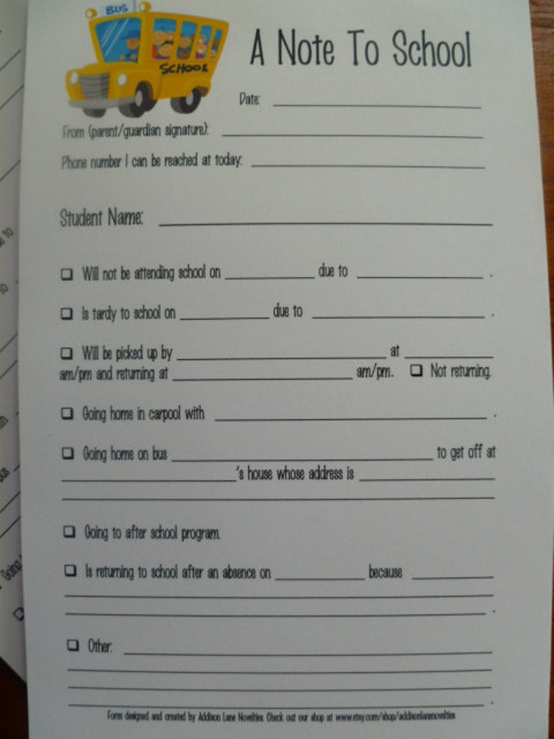 Note To School Notepads | Addison Lane Novelties