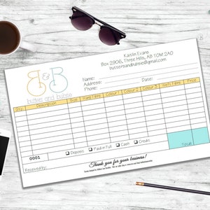 Custom Designed 2-Part Carbonless Order Forms in our Half Size 8.5 x 5.5 Printed in Booklet Form Use Logo for Business Receipt Book image 3