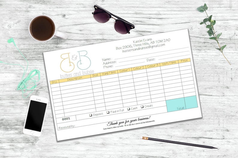 Custom Designed 2-Part Carbonless Order Forms in our Half Size 8.5 x 5.5 Printed in Booklet Form Use Logo for Business Receipt Book image 3