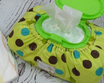 bulk baby wipe cover, baby wipe cover, polka dots, dot wipes, wipe cover, cover for baby wipes, diaper wipe cover, wipes bag, wipe covers