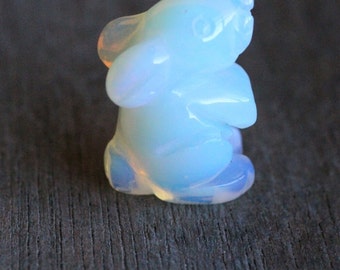 Opalite Stone Bunny Rabbit Figurine F295