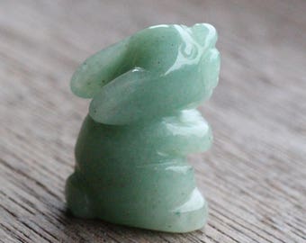 Aventurine Bunny Rabbit Animal Figurine F288