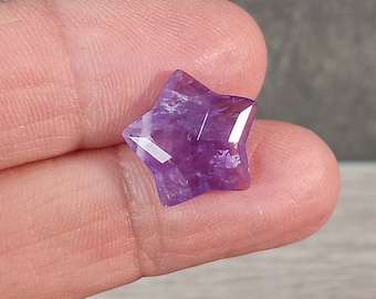 Amethyst Star Crystal Faceted Bead approx. 13 x 14 x 6.5 mm F250