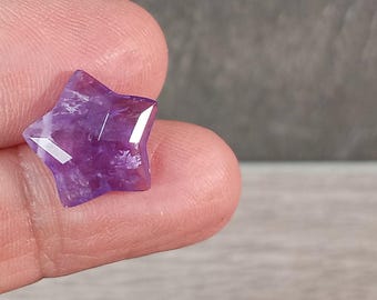 Amethyst Star Crystal Faceted Bead approx. 13 x 14 x 6.5 mm F250