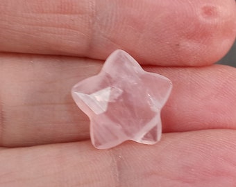 Rose Quartz Star Crystal Faceted Bead approx. 13 x 14 x 6.5 mm F252