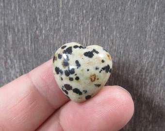 Dalmatian Jasper Heart Small Puffy 20 mm Shaped Stone