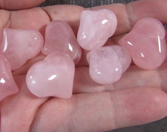 Rose Quartz Puffy Shaped 25 mm Heart K100