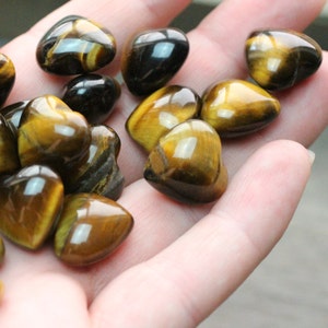 Tiger's Eye Small Stone Puffy 15 mm Heart K251