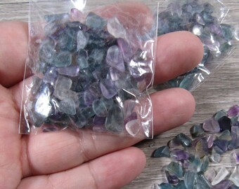 Fluorite Tumbled Chips in a 0.8 ounce + Small Bag