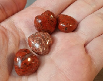 Brecciated Red Jasper Small Stone Shaped Puffy 15 mm Heart K241A