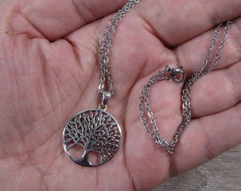 Tree of Life Sterling Pendant with Stainless Steel Chain P16