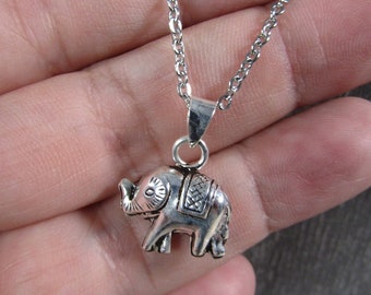 Elephant Sterling Pendant with Stainless Steel Chain P36