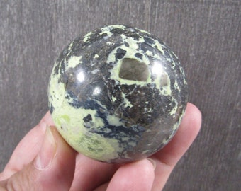 Peruvian Serpentine w Magnatite Sphere 8.2 ounces 52 mm Crystal