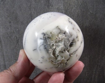 Dendritic Opal Sphere 15.8 oz and 69 mm #7985 cc